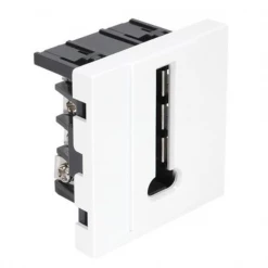 Debflex Prise électrique à Encastrer Prise Téléphone 8 Plots En T à Encastrer - Coloris Blanc Brillant - 48 X 48 Mm