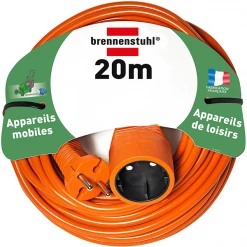 Rallonge électrique Rallonge électrique Brennenstuhl Orange 20m De Câble H05VV-F 2x1,5 - 3500W