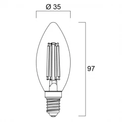 Ampoule Led Culot E14 Ampoule LED Flamme Sylvania Retro 4,5 W 470 Lumens E14 2700 K -Électricité importe boutique 2 42
