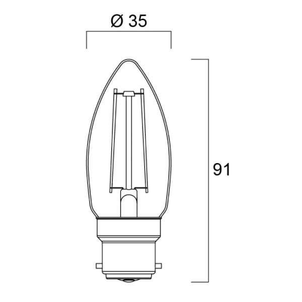 Ampoule à Led Culot B22 Ampoule ToLEDo Rétro Filaments Flamme 2.5W 250lm B22 - Sylvania 4 Ampoule à Led Culot B22 Ampoule ToLEDo Rétro Filaments Flamme 2.5W 250lm B22 - Sylvania – Image 2