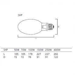 Ampoule Incandescente Et Sodium Ampoule Au Sodium SHP-S 70W Basic E27 - Sylvania - À Décharge 20841