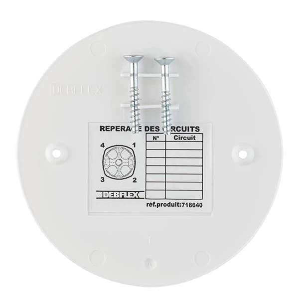 Boite Dérivation Couvercle Rond A Visser Blanc Pour Boite De Dérivation Debflex 718640 4 Boite Dérivation Couvercle Rond A Visser Blanc Pour Boite De Dérivation Debflex 718640 – Image 2