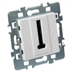 Debflex Prise électrique à Encastrer Prise Pour Téléphone Fixe Cache Blanc Support Métal 48x48x27mm ABS Blanc