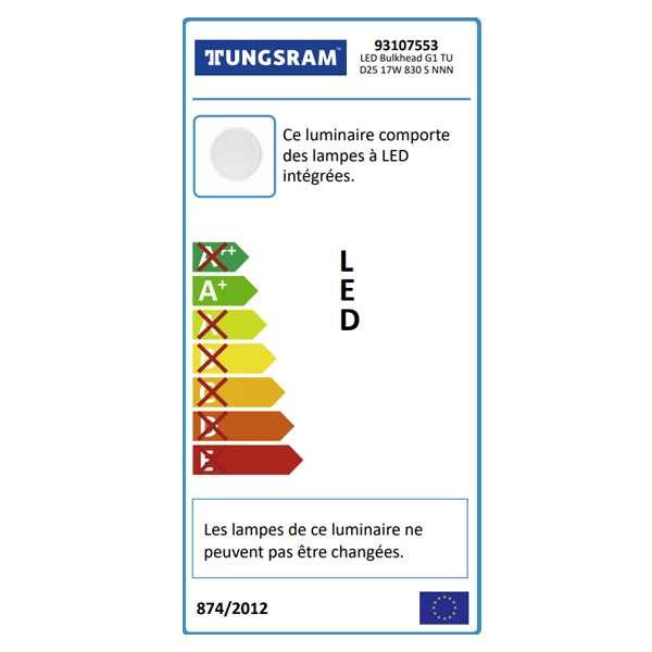 Tungsram Luminaire Et Accessoire Hublot Rond LED Intégrée 17W Installation Intérieure Extérieure 3000K 3 Tungsram Luminaire Et Accessoire Hublot Rond LED Intégrée 17W Installation Intérieure Extérieure 3000K