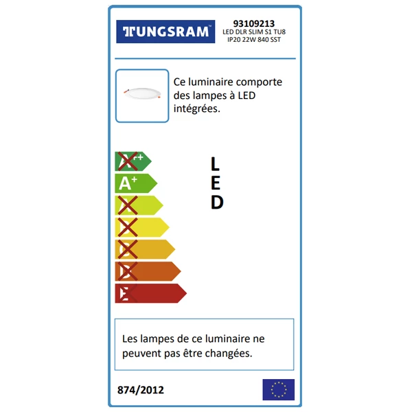 Tungsram Luminaire Et Accessoire Luminaire Encastré Plafonnier LED 22W 4000K 220-240V Aluminium Blanc 5 Tungsram Luminaire Et Accessoire Luminaire Encastré Plafonnier LED 22W 4000K 220-240V Aluminium Blanc – Image 3