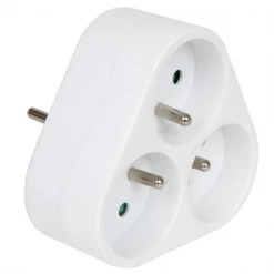 Adaptateur Multiprises Façade Triangle 3 X 2 Pôle + Terre 16A Debflex 714760