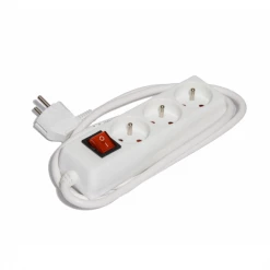 Ceba Bloc Multiprises 3 Prises Interrupteur Marche Arrêt 1.5m Blanc