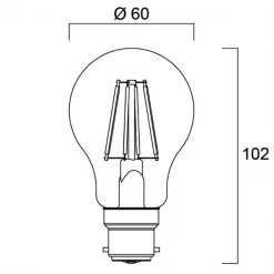 Sylvania Ampoule à Led Culot B22 Ampoule LED Filaments B22 4,5W 470 Lumens Blanc Chaud 2700K