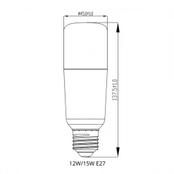 Tungsram Ampoule Led à Culot E27 Ampoule Cylindrique LED 15W à Visser E27 3000 K Dépolie Lot De 2 -Électricité importe boutique dimensions ampoule 15w