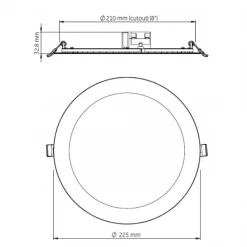 Tungsram Luminaire Et Accessoire Luminaire Encastré Plafonnier LED 22W 4000K 220-240V Aluminium Blanc 12 Tungsram Luminaire Et Accessoire Luminaire Encastré Plafonnier LED 22W 4000K 220-240V Aluminium Blanc -Électricité importe boutique dimensions tungsram luminai