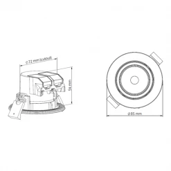 Tungsram Luminaire Et Accessoire Spot LED Encastrable Réglable 5W Blanc Chaud 3000K A+ Finition Blanc