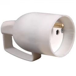 Debflex Fiche Femelle 2 Poles + Terre Fiche Femelle Coiffe Anneau De Traction 2P+T 16A Blanc 3142187135407