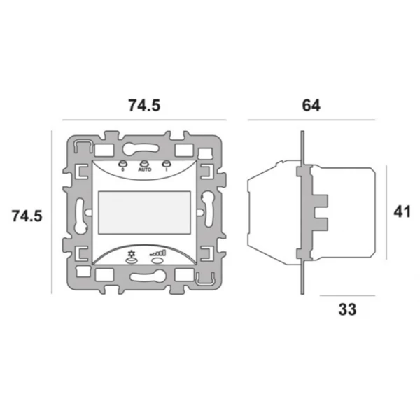 Interrupteur à Encastrer Interrupteur Automatique Debflex + Cache + Support - 48 X 48 X 58,8 Mm 4 Interrupteur à Encastrer Interrupteur Automatique Debflex + Cache + Support - 48 X 48 X 58,8 Mm – Image 2
