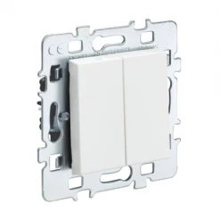 Debflex Interrupteur à Encastrer Interrupteur Double Va Et Vient Cache Blanc - 48 X 48 X 41 Mm ABS Blanc
