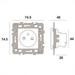 Debflex Prise électrique à Encastrer Prise 2 Pôles + Terre - Cache Blanc + Support Métal - 48 X 48 X 40 Mm 7 Debflex Prise électrique à Encastrer Prise 2 Pôles + Terre - Cache Blanc + Support Métal - 48 X 48 X 40 Mm -Électricité importe boutique mcanisme2prisesterrecachedimensions 480238 1