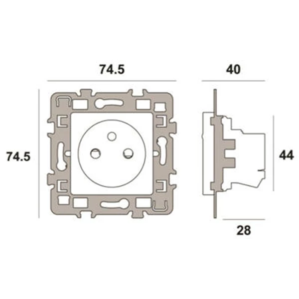 Debflex Prise électrique à Encastrer Prise 2 Pôles + Terre - Cache Blanc + Support Métal - 48 X 48 X 40 Mm 5 Debflex Prise électrique à Encastrer Prise 2 Pôles + Terre - Cache Blanc + Support Métal - 48 X 48 X 40 Mm – Image 3