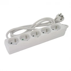 Bloc Multiprise Debflex 5 Prises 16A Avec Câble De 1m50 Blanc