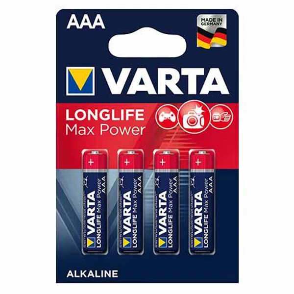 Varta Pile Aaa-lr3 1,5 V Pack De 4 Piles Alcalines LongLife Max Power AAA / LR03 3 Varta Pile Aaa-lr3 1,5 V Pack De 4 Piles Alcalines LongLife Max Power AAA / LR03