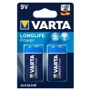Pile 6lr61 9 V Pile Alcaline - Varta 6LR61 Long Life Power - 9V Longue Durée X 2 Piles -Électricité importe boutique pile varta longlife power 9v detail