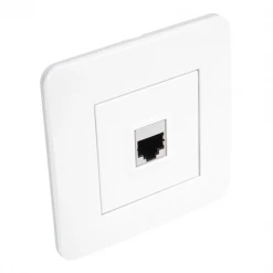 Debflex Prise électrique à Encastrer Prise Internet RJ45 - 85 X 85 X 36 Mm - 67 Mm - ABS - Blanc Brillant
