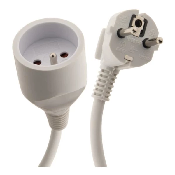 Rallonge électrique Rallonge électrique 3g1.5 Mm² Longueur 3 M Couleur Blanc Sodise 03164 4 Rallonge électrique Rallonge électrique 3g1.5 Mm² Longueur 3 M Couleur Blanc Sodise 03164 – Image 2