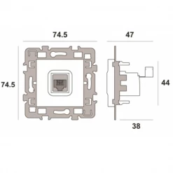 Debflex Prise électrique à Encastrer Mécanisme De Prise RJ45 Avec Cache Blanc Et Support En Métal -Électricité importe boutique rj45 2