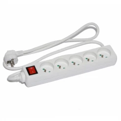Ceba Prise électrique En Saillie Bloc Multiprises 5 Prises Avec Interrupteur Marche Arrêt Lumineux - Longueur 1.5 Mètres