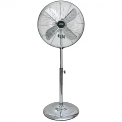 Ventilateur Sur Pied Ventilateur Domair Chromé Sur Pied Rétro 50 W - 3 Vitesses - 40 Cm