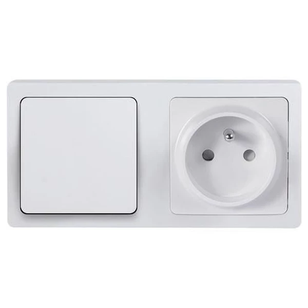 Debflex Interrupteur En Saillie Interrupteur Va Et Vient Avec Prise 2P+T - Bloc Blanc Vertical En Saillie - 10A/16A - 250V 3 Debflex Interrupteur En Saillie Interrupteur Va Et Vient Avec Prise 2P+T - Bloc Blanc Vertical En Saillie - 10A/16A - 250V