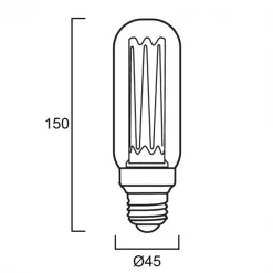 Sylvania Ampoule Led à Culot E27 Ampoule Tube LED Rétro 150mm Ø45mm E27 2.5W 125lm Teinte Chaude 2000K 8 Sylvania Ampoule Led à Culot E27 Ampoule Tube LED Rétro 150mm Ø45mm E27 2.5W 125lm Teinte Chaude 2000K -Électricité importe boutique schema technique t45