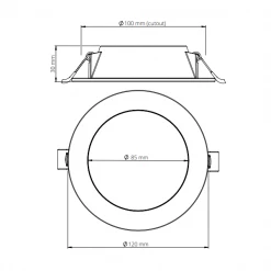 Tungsram Luminaire Et Accessoire Luminaire Encastré Plafonnier LED 12W 4000K 220-240V Polycarbonate Blanc 9 Tungsram Luminaire Et Accessoire Luminaire Encastré Plafonnier LED 12W 4000K 220-240V Polycarbonate Blanc -Électricité importe boutique spot 12w dimensions