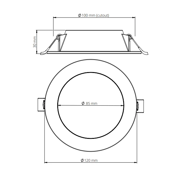 Tungsram Luminaire Et Accessoire Luminaire Encastré Plafonnier LED 12W 4000K 220-240V Polycarbonate Blanc 5 Tungsram Luminaire Et Accessoire Luminaire Encastré Plafonnier LED 12W 4000K 220-240V Polycarbonate Blanc – Image 3
