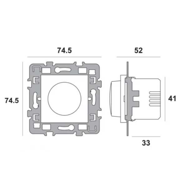 Interrupteur à Encastrer Variateur 2 Fils Debflex Support Métal 48x48x42,5 Mm 300 W 4 Interrupteur à Encastrer Variateur 2 Fils Debflex Support Métal 48x48x42,5 Mm 300 W – Image 2