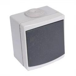 Debflex Interrupteur En Saillie Interrupteur Va Et Vient Pose En Saillie étanche IP65 10A - 250V - Couleur Gris Mat
